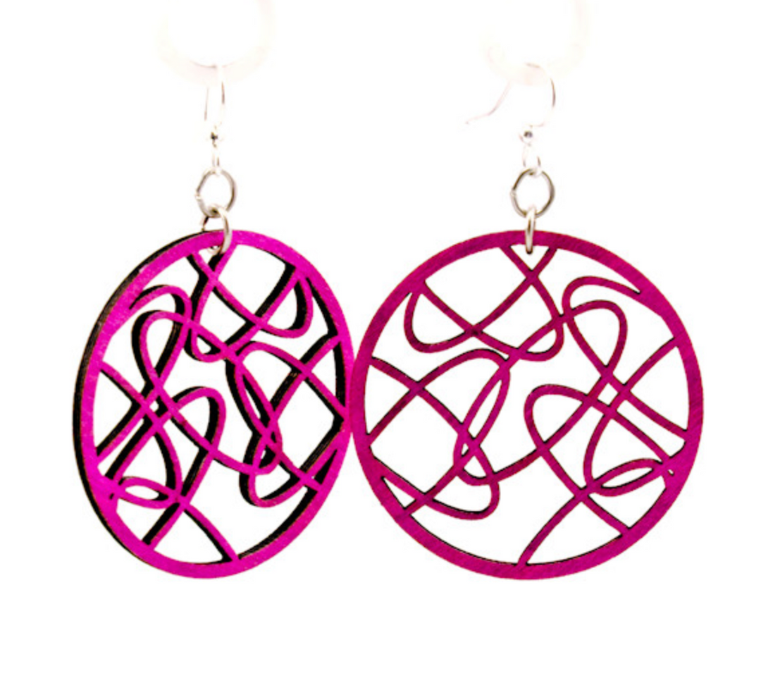 Green Tree Wooden Earrings - Oval Madness