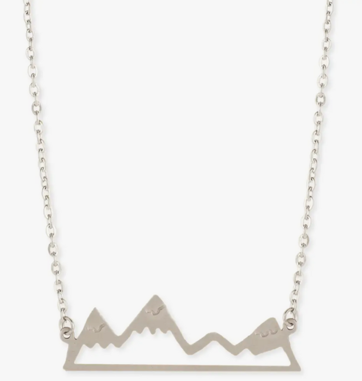 Wide Mountain Necklace - Rhodium