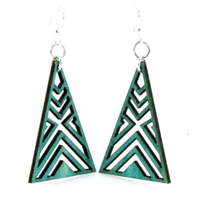 Interlocked Triangle - Laser Cut Wooden Earring