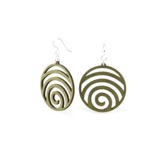 Wave Circle - Laser Cut Wooden Earring