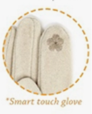 Tweed Gloves W/ Faux Fur Trim