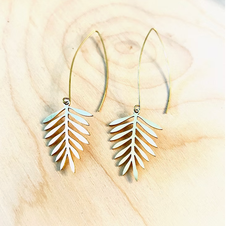Long Fern Drop Earrings