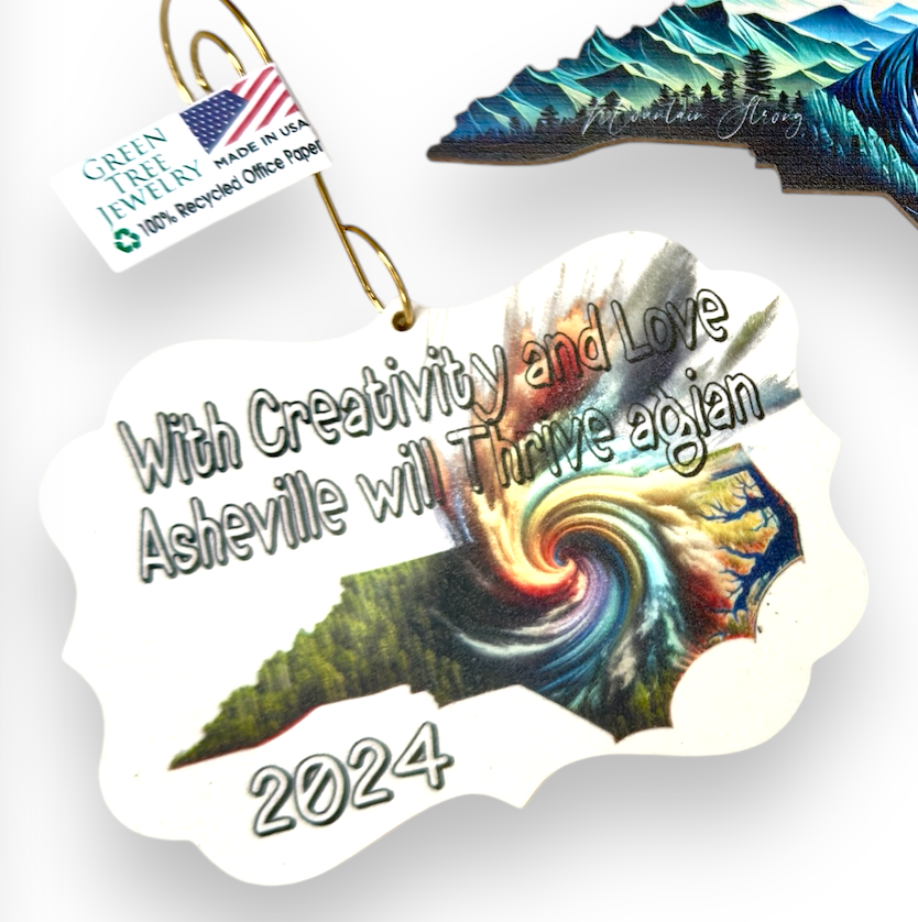 Asheville 'We Will Thrive Again' Wooden Ornament