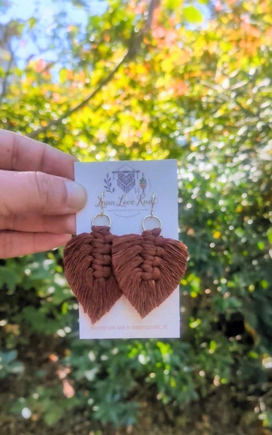 Autumn Leaves Macramé Earrings