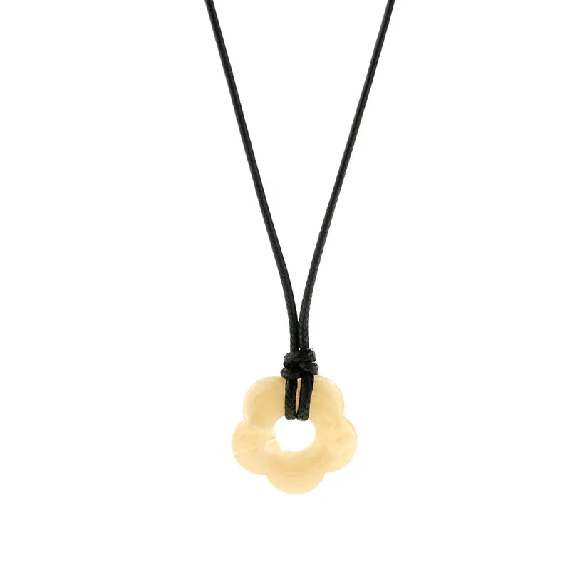 Wax Cord Flower Necklace