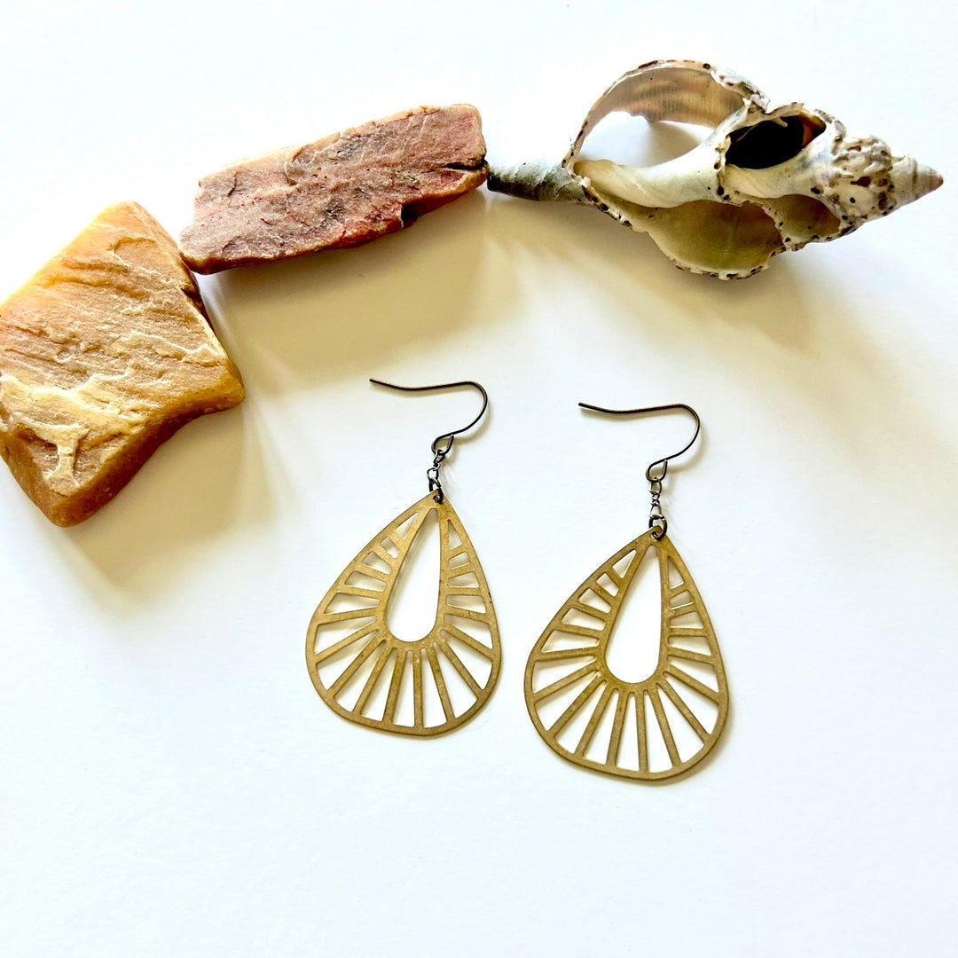Brass Sunburst Earrings