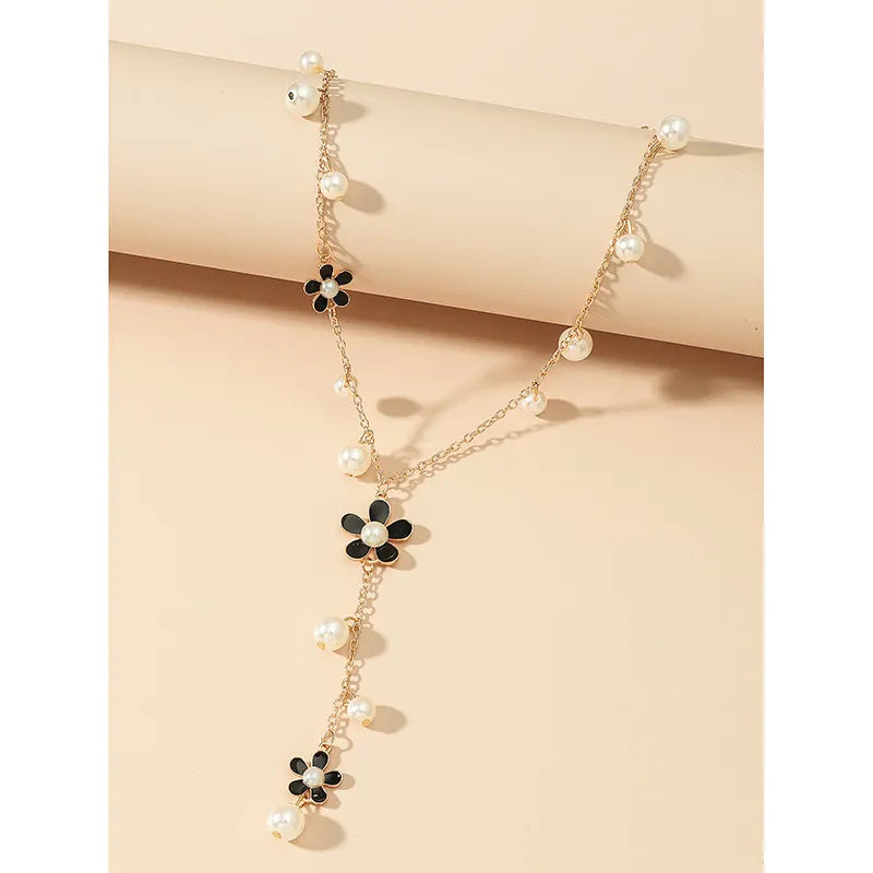 Pearl + Flower Necklace