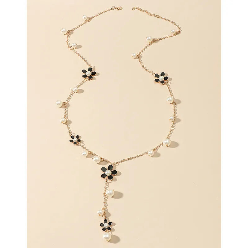 Pearl + Flower Necklace