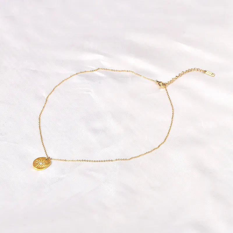 Sunburst Organic Disc Necklace