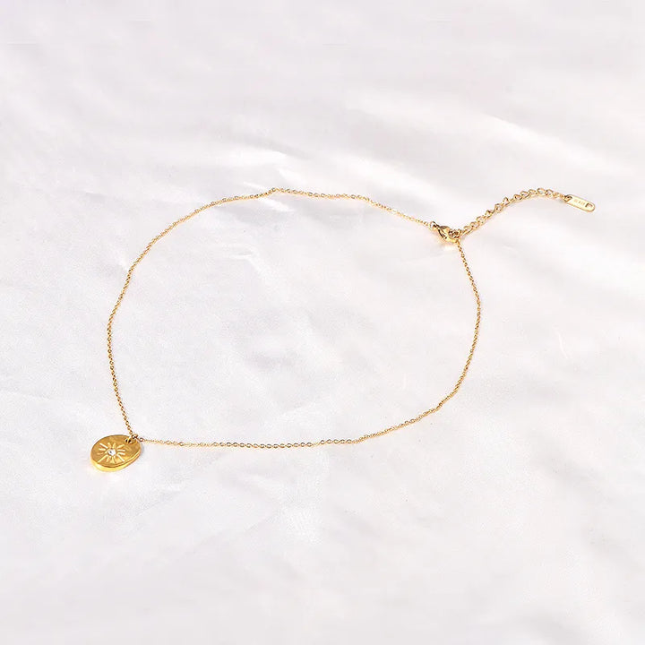 Sunburst Organic Disc Necklace