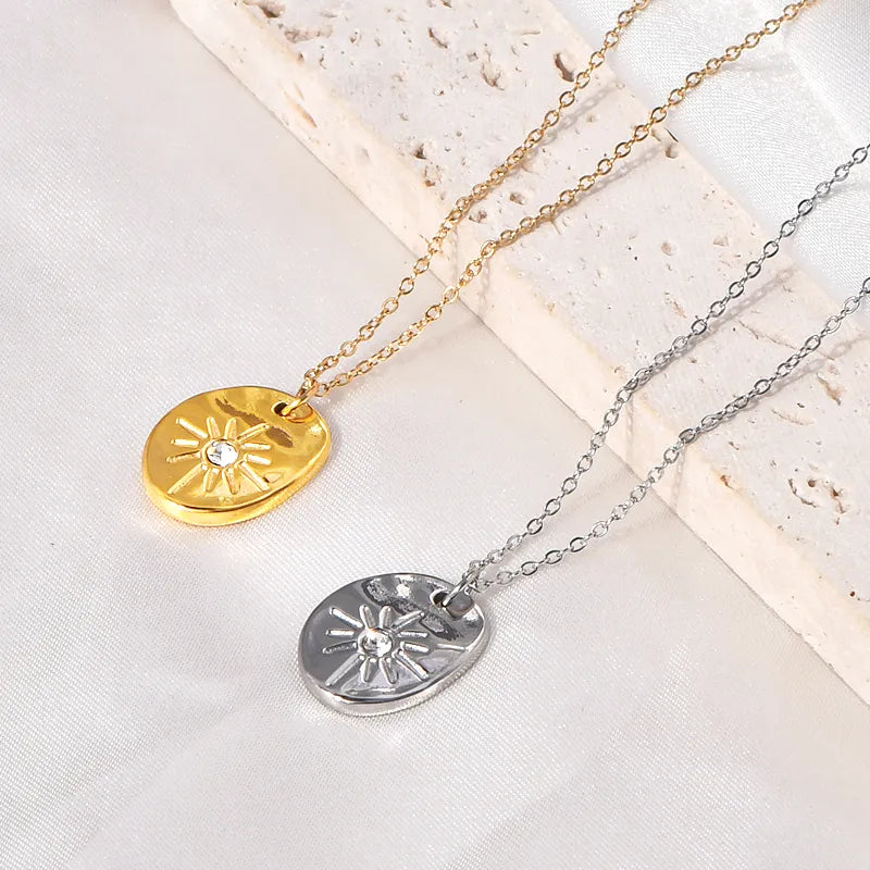 Sunburst Organic Disc Necklace