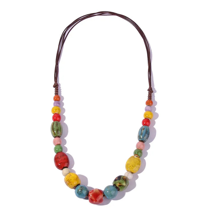 Multi Ceramic Beads Necklace