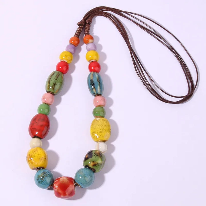 Multi Ceramic Beads Necklace