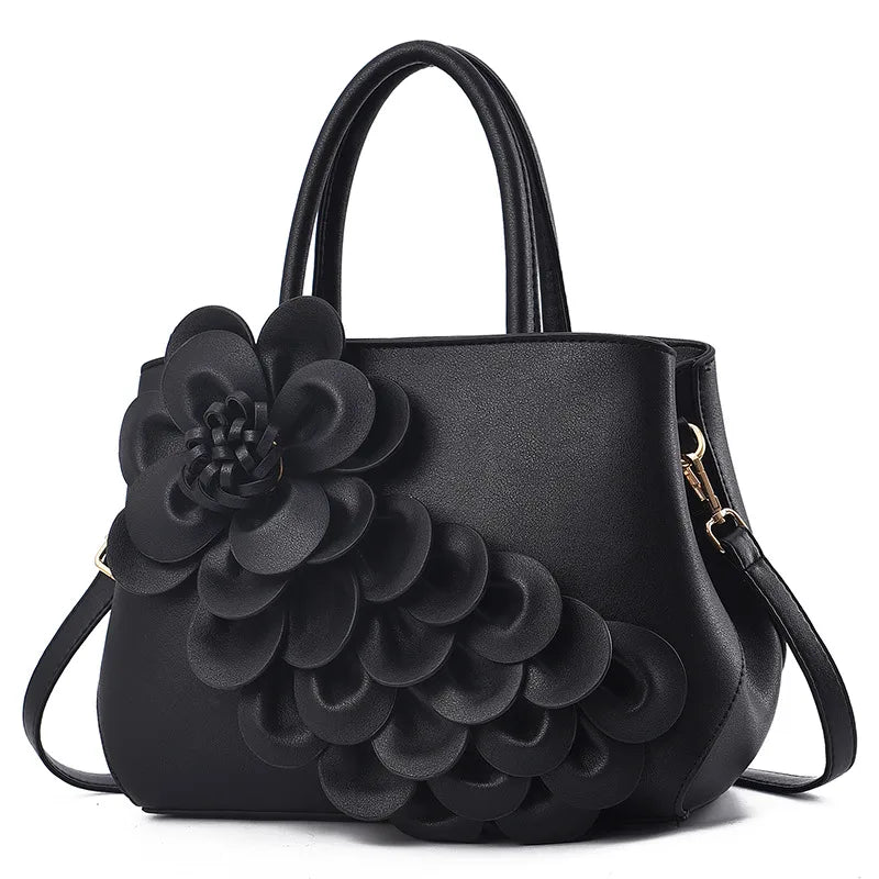 Vegan Leather Floral Handbag