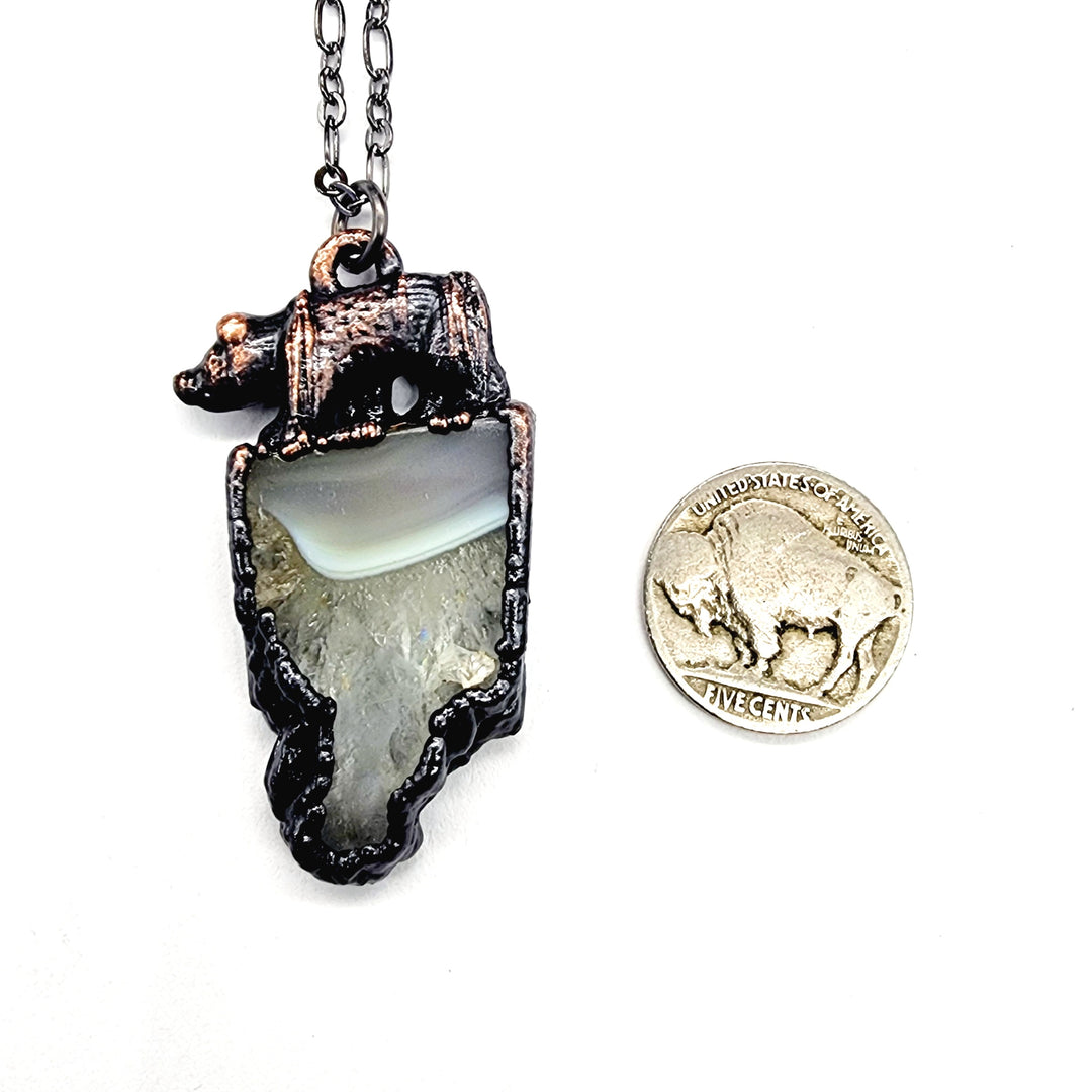 Crystaline Agate Bear Pendant