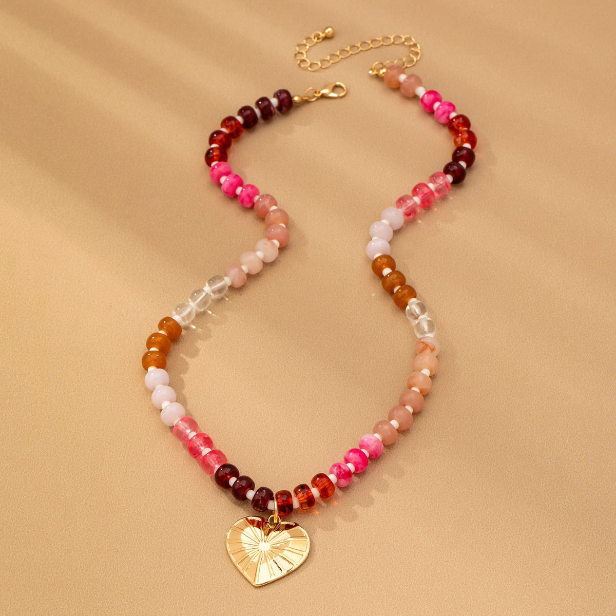 Spike Heart Beaded Necklace