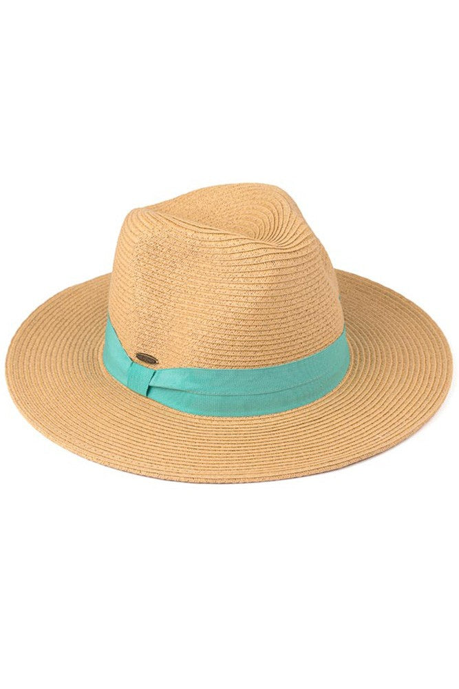 Ribbon Accent Panama Hat