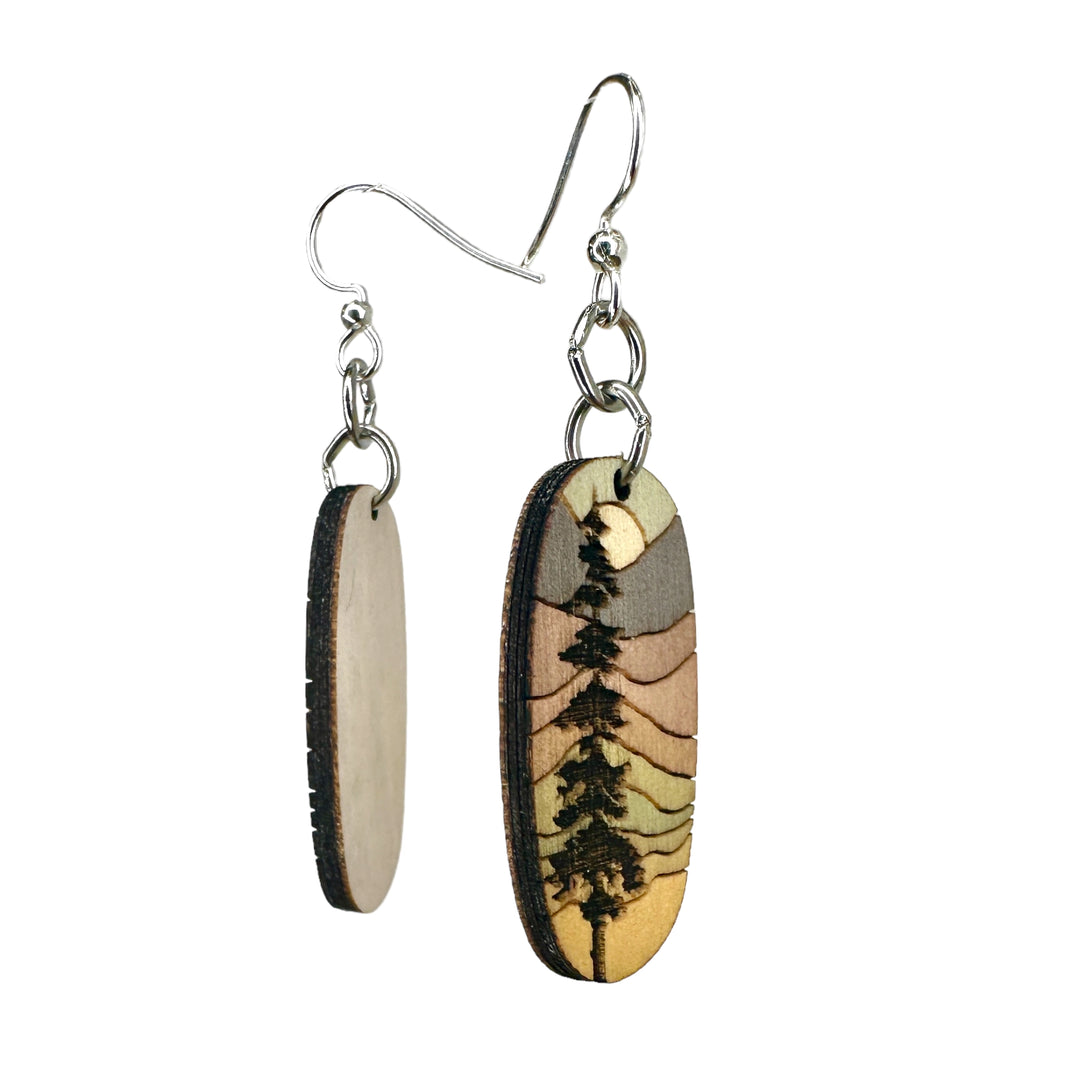 Lone Pine Wooden Earring