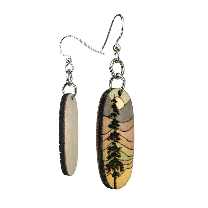 Lone Pine Wooden Earring