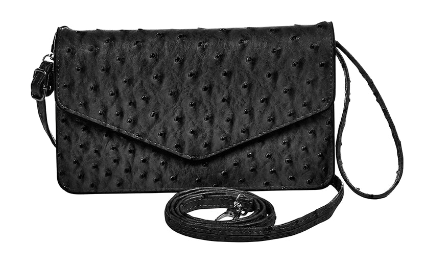 Ostrich Print Envelope Purse