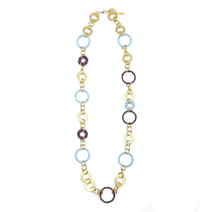 Sachi Raffia Necklace - Purple