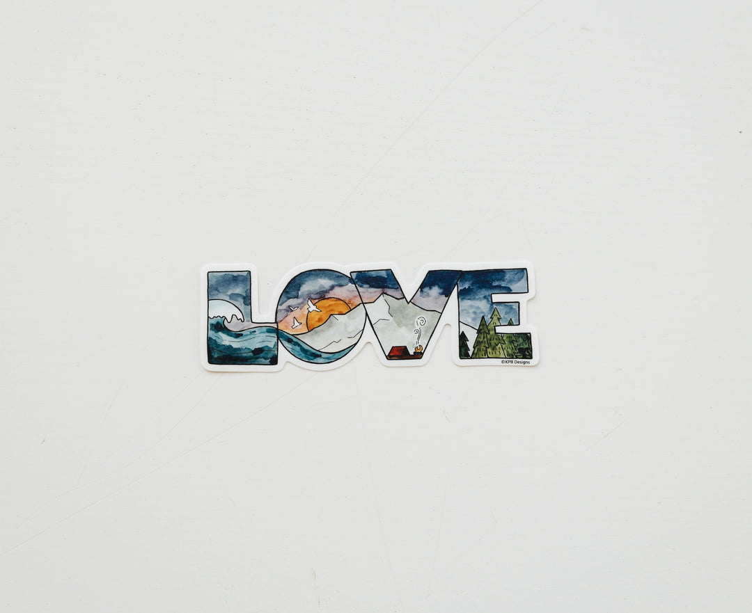 'Love Mountains' Sticker