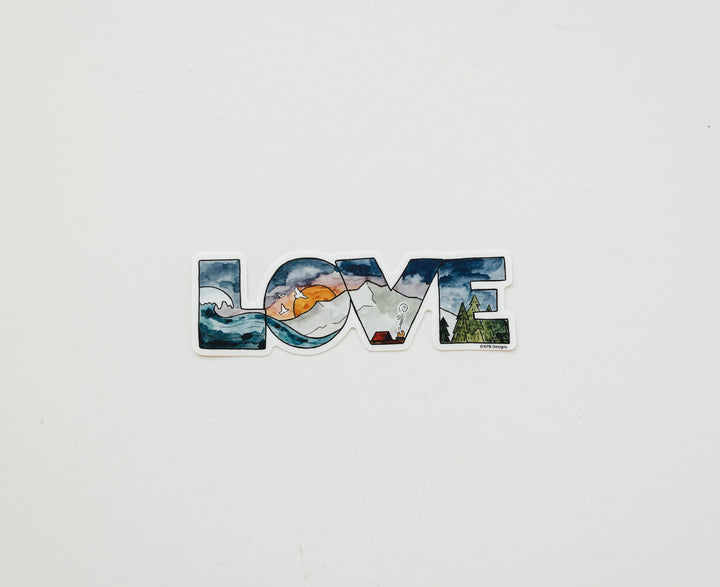 'Love Mountains' Sticker