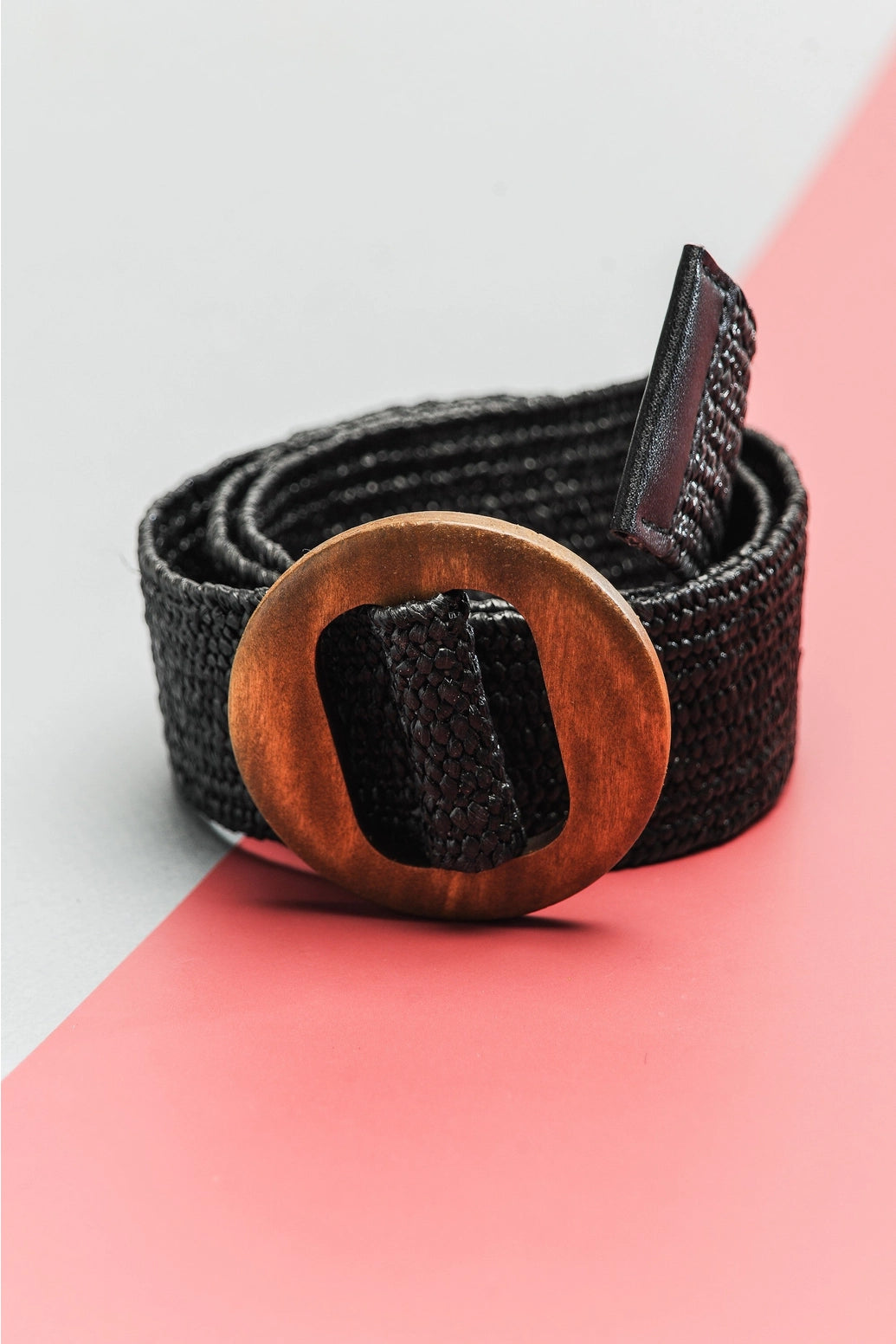 Black Belt W/ Wooden Buckle