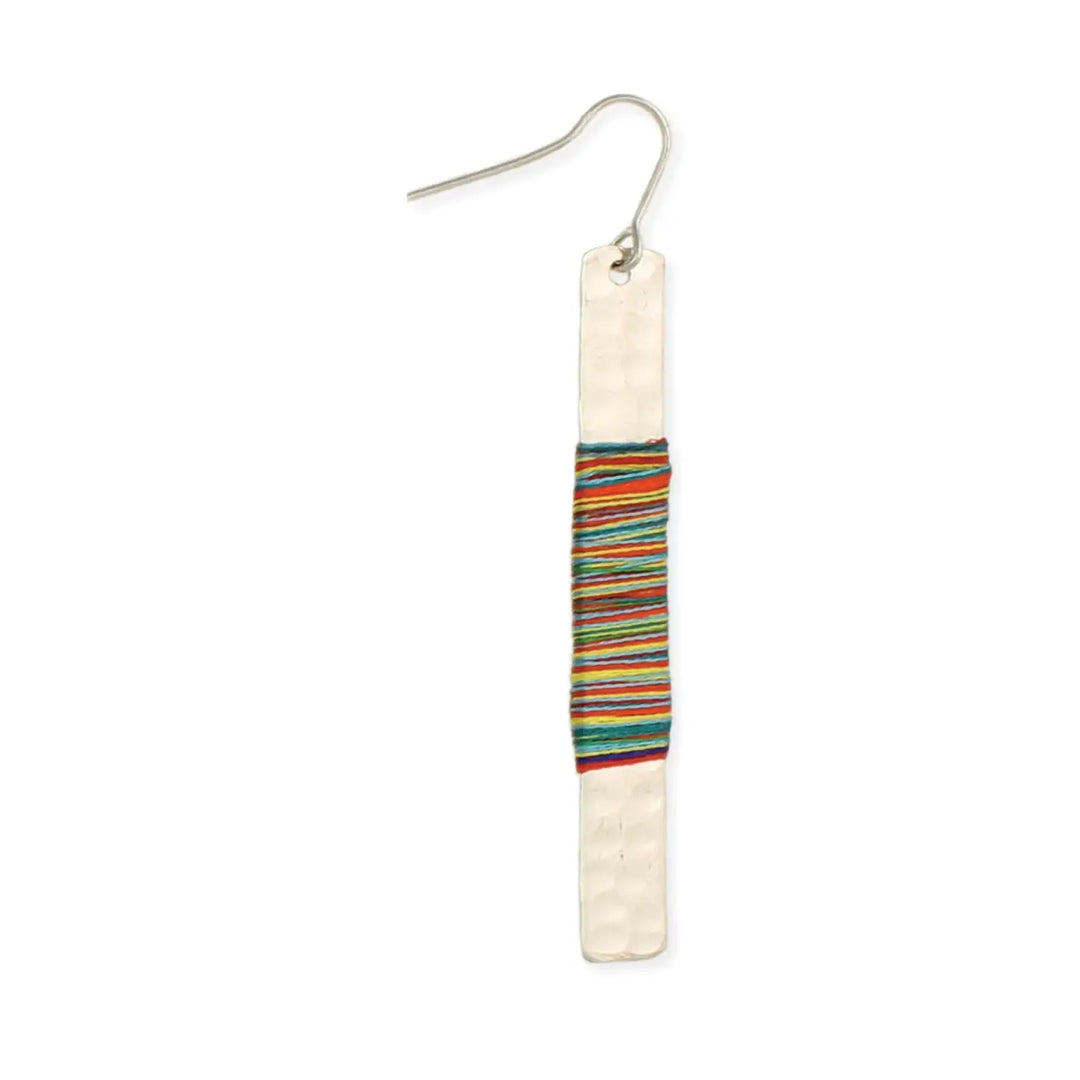 Thread Wrapped Bar Earring