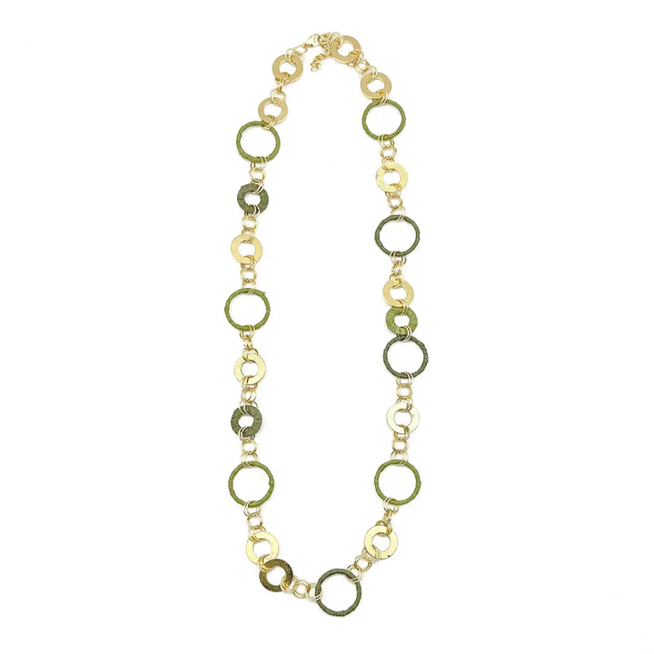 Sachi Raffia Necklace - Olive