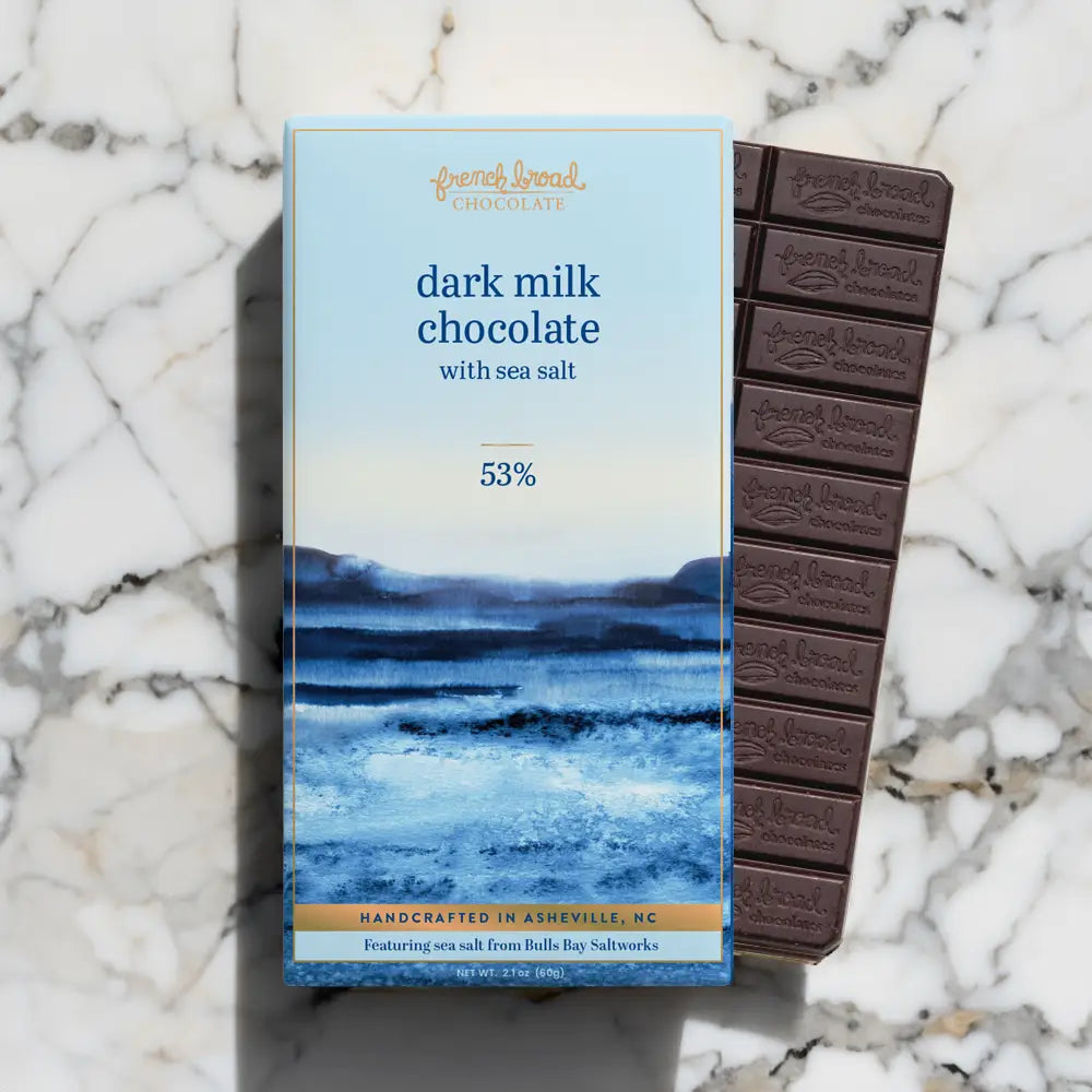 French Broad Chocolate 'Dark Milk Chocolate With Sea Salt 53%' Bar