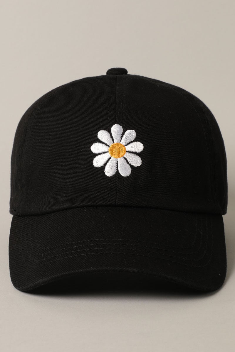 Daisy Flower Embroidered Baseball Cap