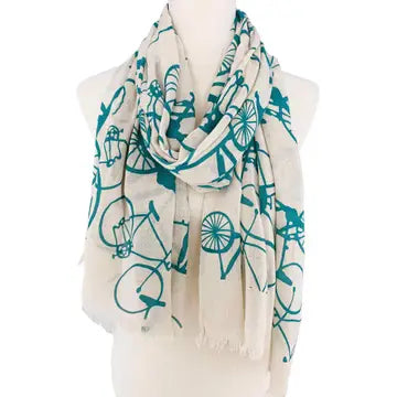 Lightweight Bicycle Print Scarf