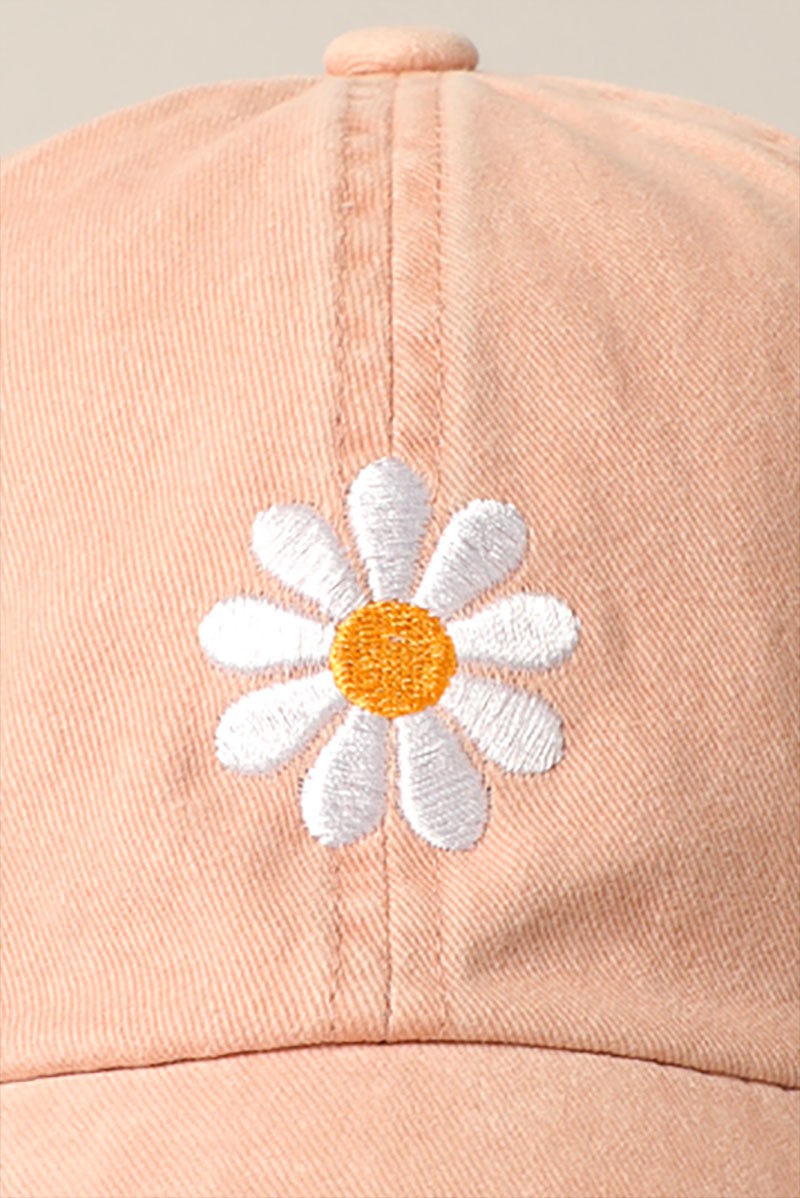 Daisy Flower Embroidered Baseball Cap