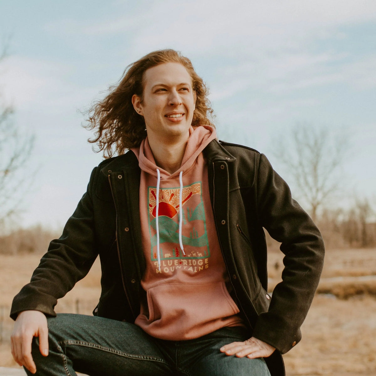 A Day In The Blue Ridge Mountains Hoodie - Mauve