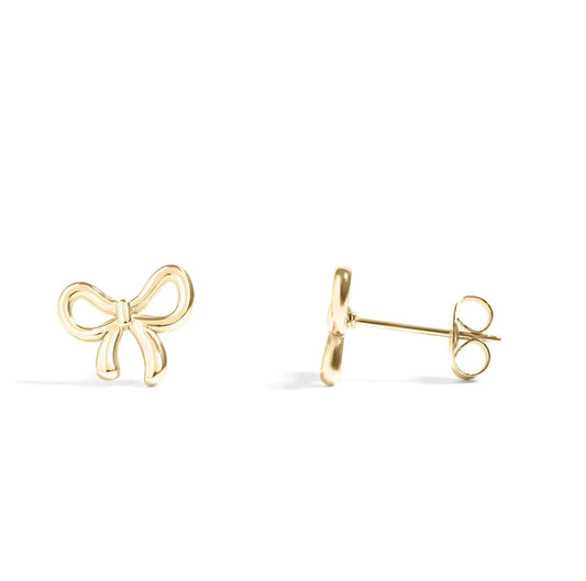 18K Gold Bow Studs