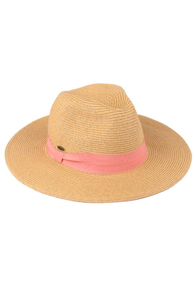 Ribbon Accent Panama Hat