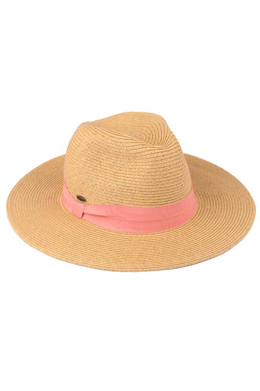 Ribbon Accent Panama Hat