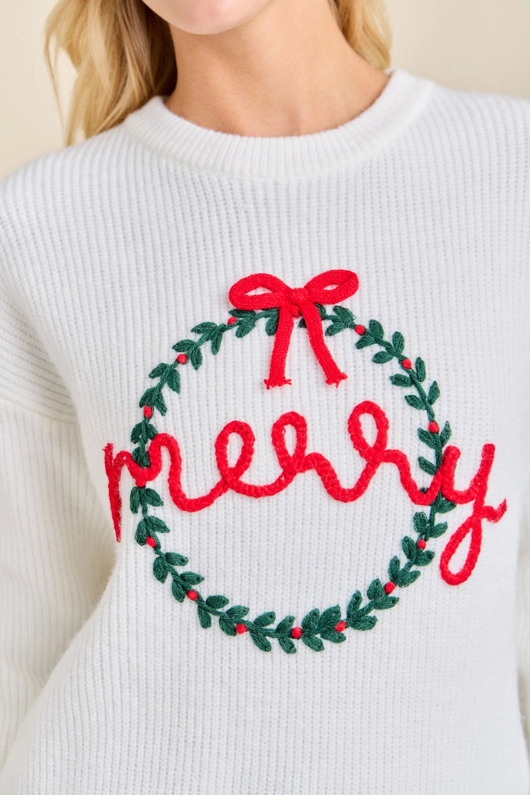 Merry Wreath Knit Sweater