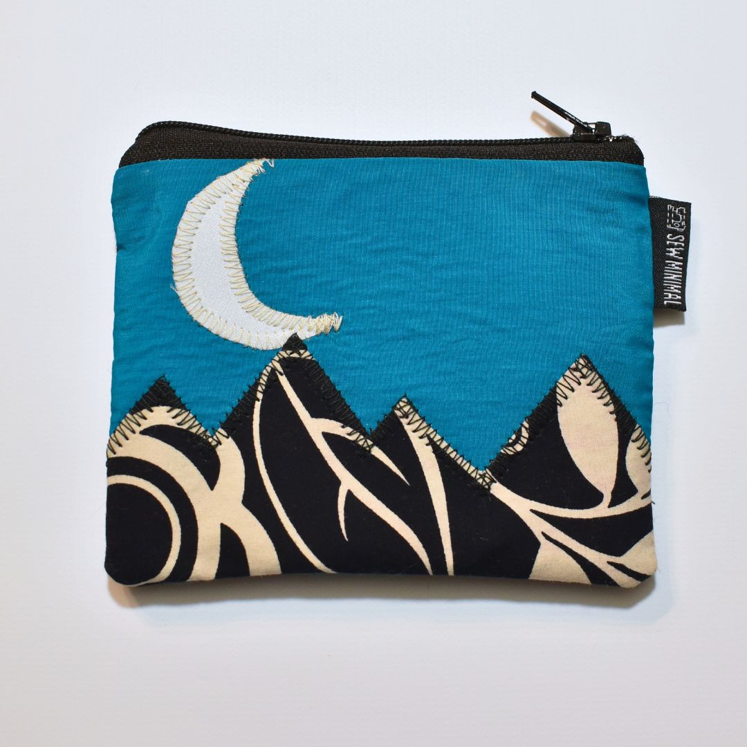 Upcycled Zipper Pouch- Mountain
