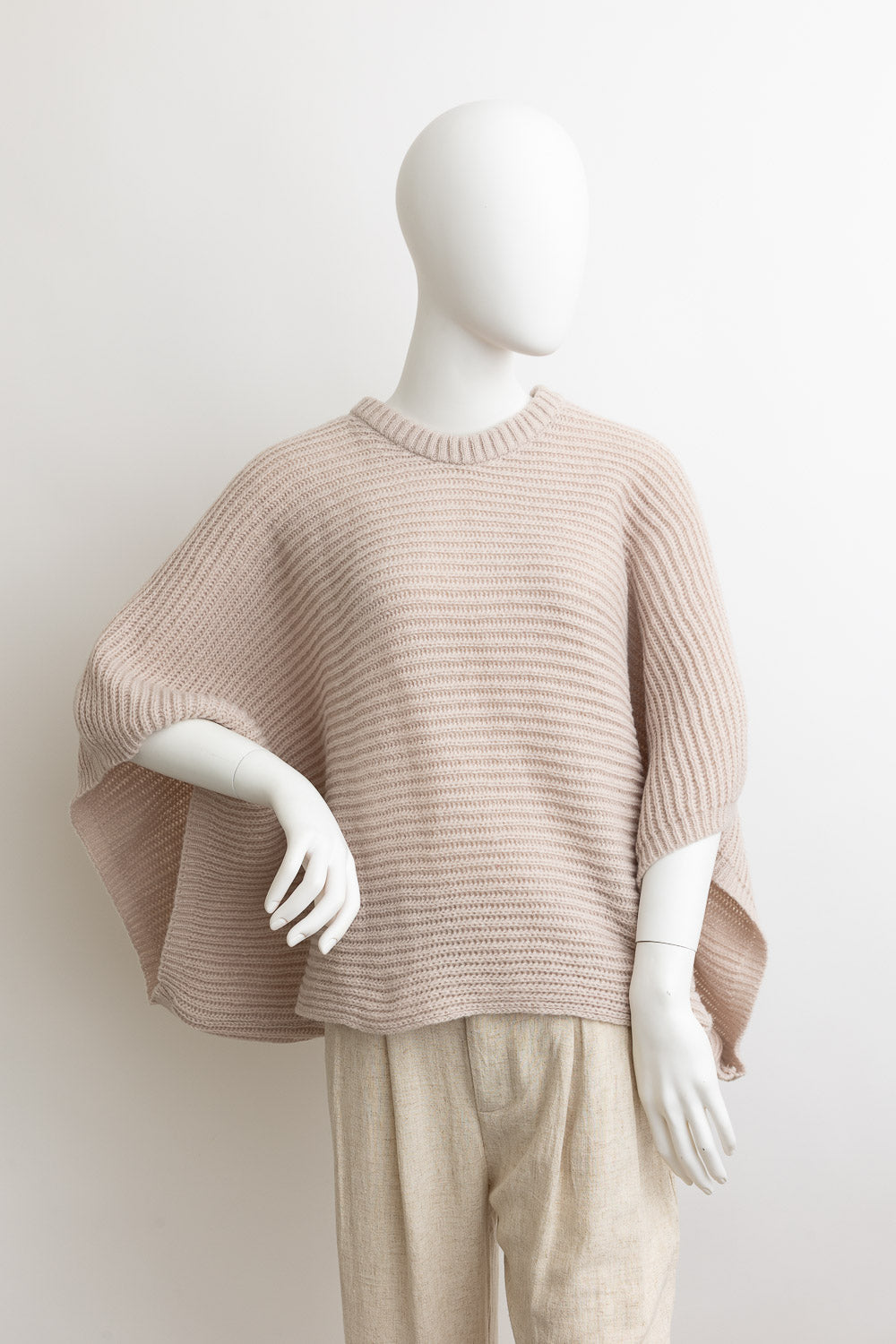 Crew Neck Poncho Sweater