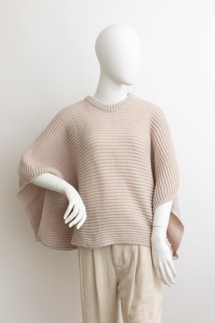 Crew Neck Poncho Sweater