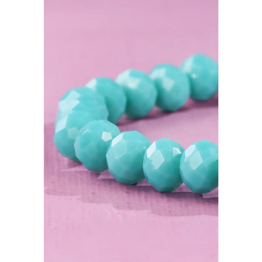Faceted Glass Bead Stretch Bracelet