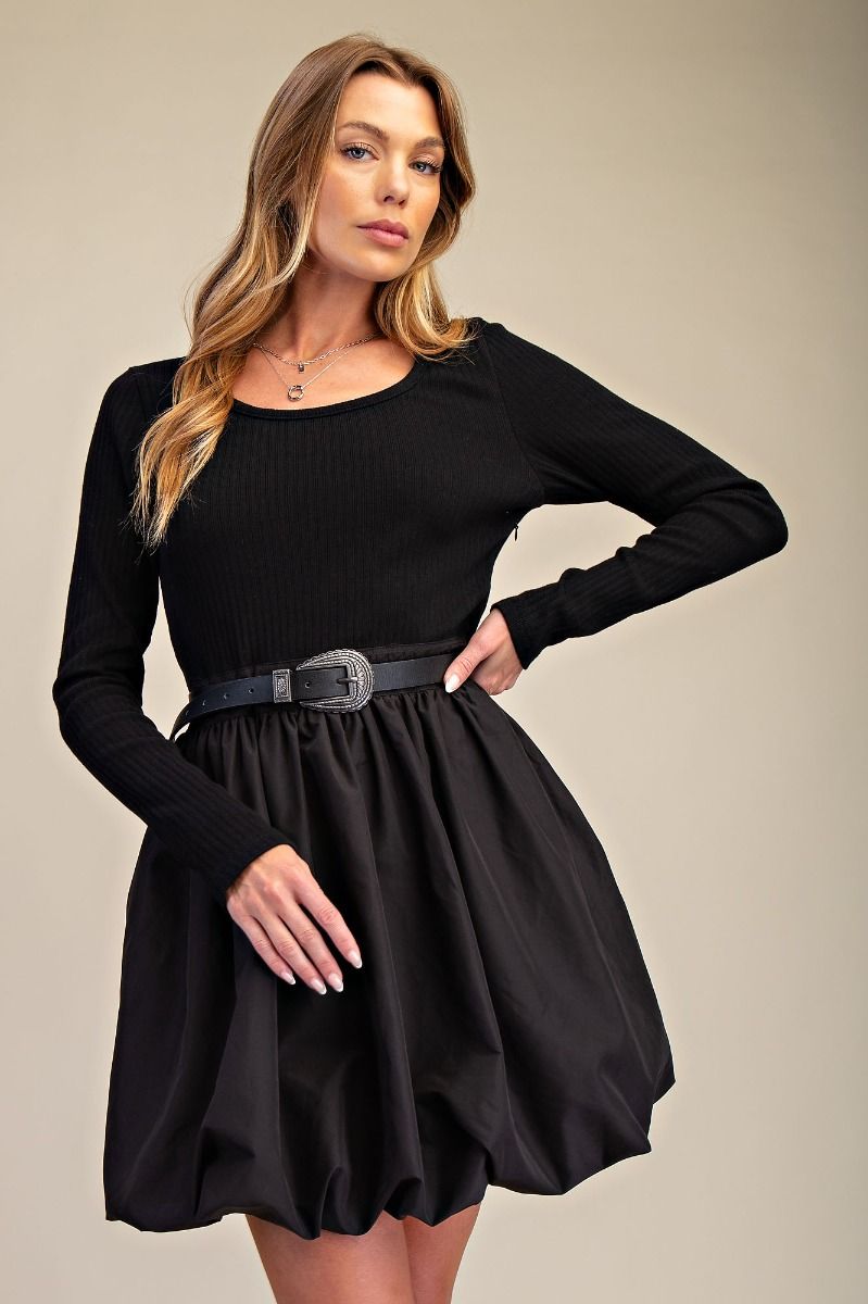 Bubble Bottom Dress Black / L