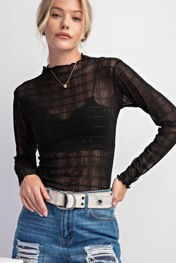 Textured Mesh Fitted Top