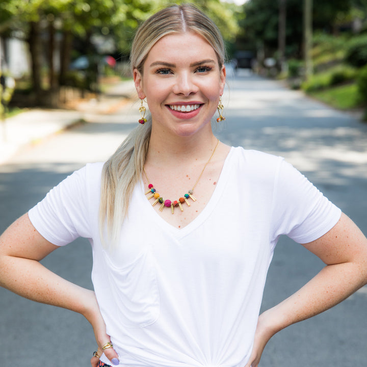 Aasha Beads  + Spikes Necklace