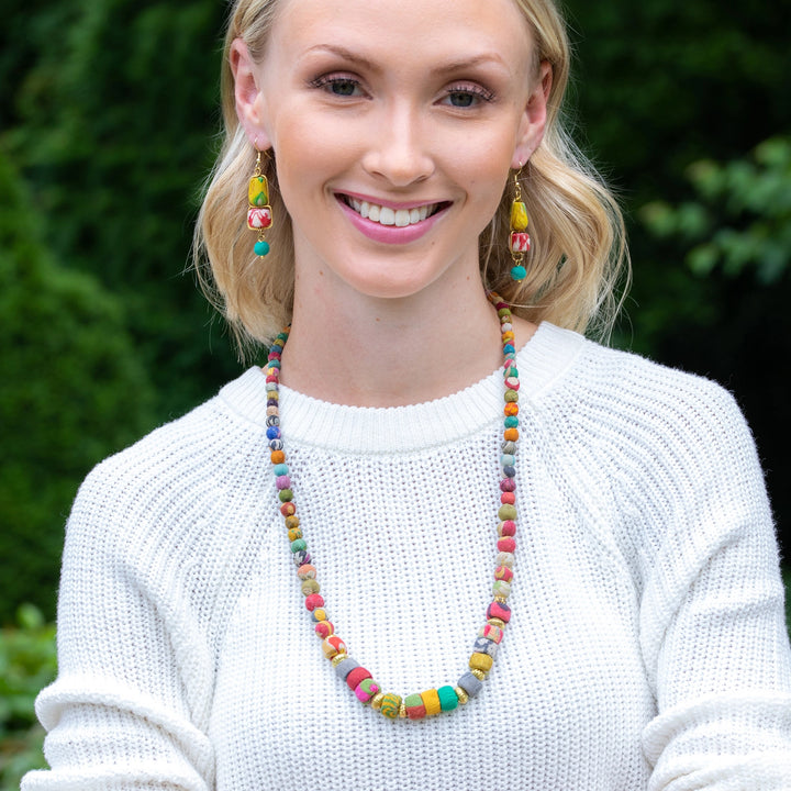 Aasha Small Beads + Flat Rounds Necklace