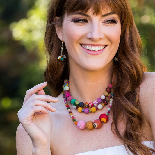 Aasha Three Strand Beaded Necklace