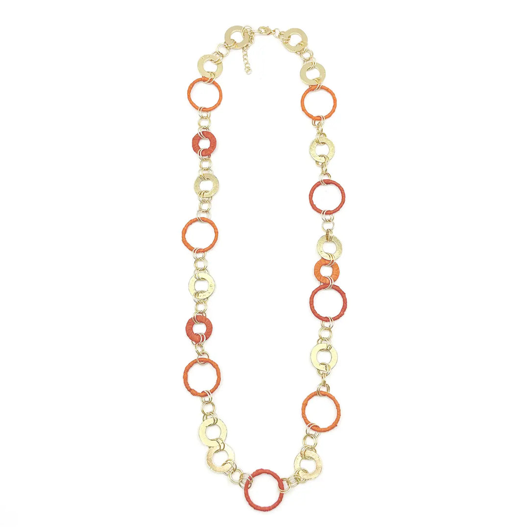 Sachi Raffia Necklace - Rust