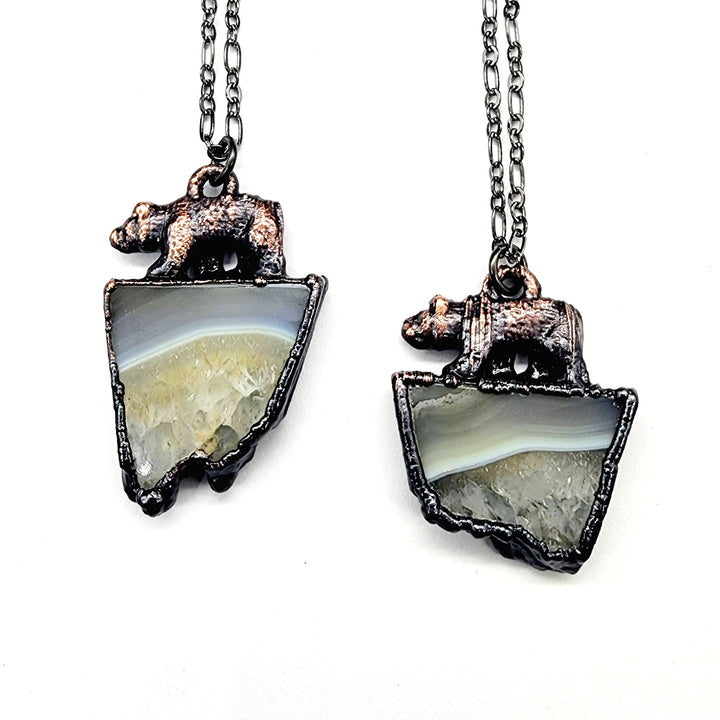 Crystaline Agate Bear Pendant